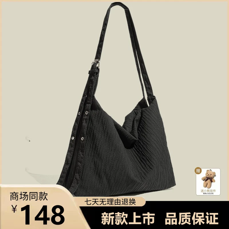 休闲帆布通勤托特包女2025年新款秋冬季百搭大容量单肩斜挎包