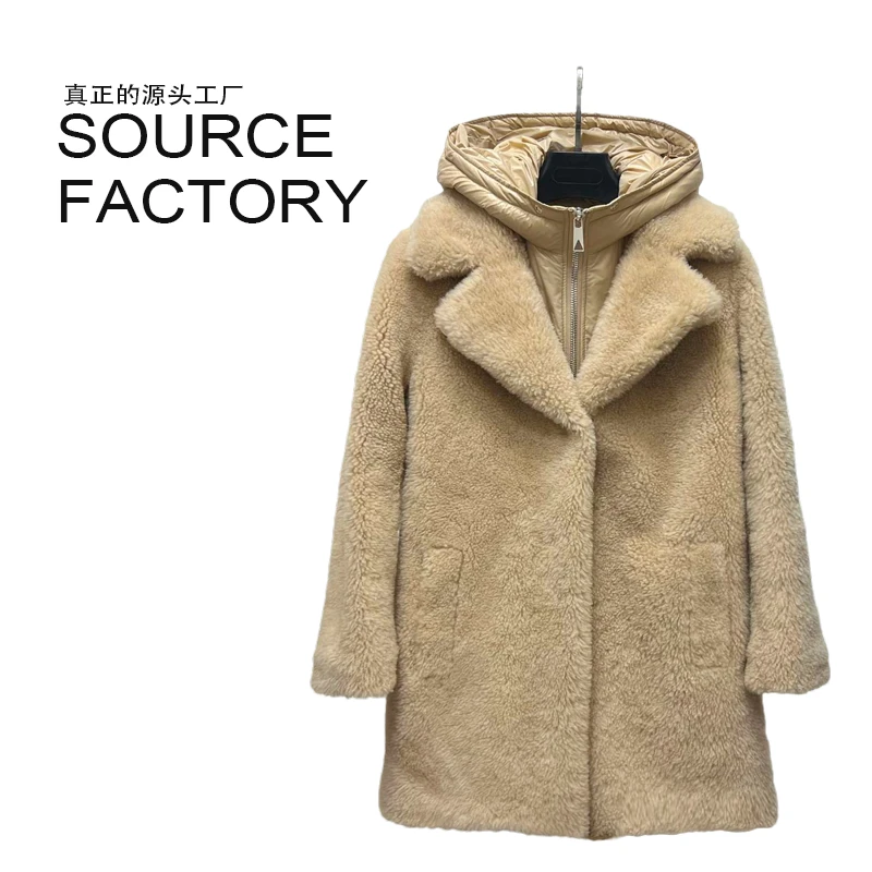 2024新款上新秋冬款女士保暖羊皮毛一体大衣休闲百搭女款外套