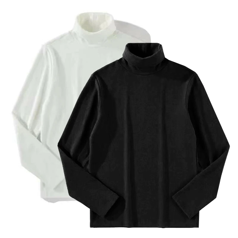 男女都可穿半高领打底衫纯色长袖T恤 百搭春秋季简约内搭上衣潮