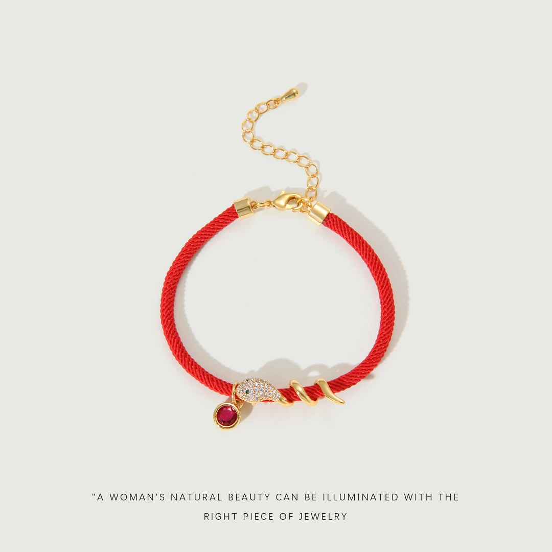 铜合金布艺手链 【蛇年限定】经典红绳轻奢休闲百搭时尚女手链A294