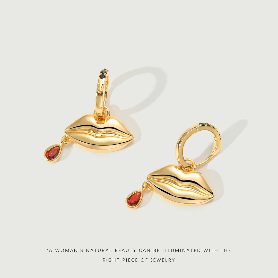 铜合金锆石耳饰 【老崔之吻】经典百搭气质小众设计感女耳钉R2928