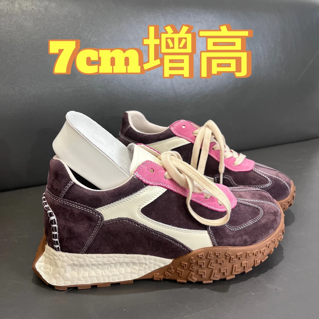 7厘米内增高新款德训鞋女款早秋小个子厚底百搭小众休闲运动鞋子