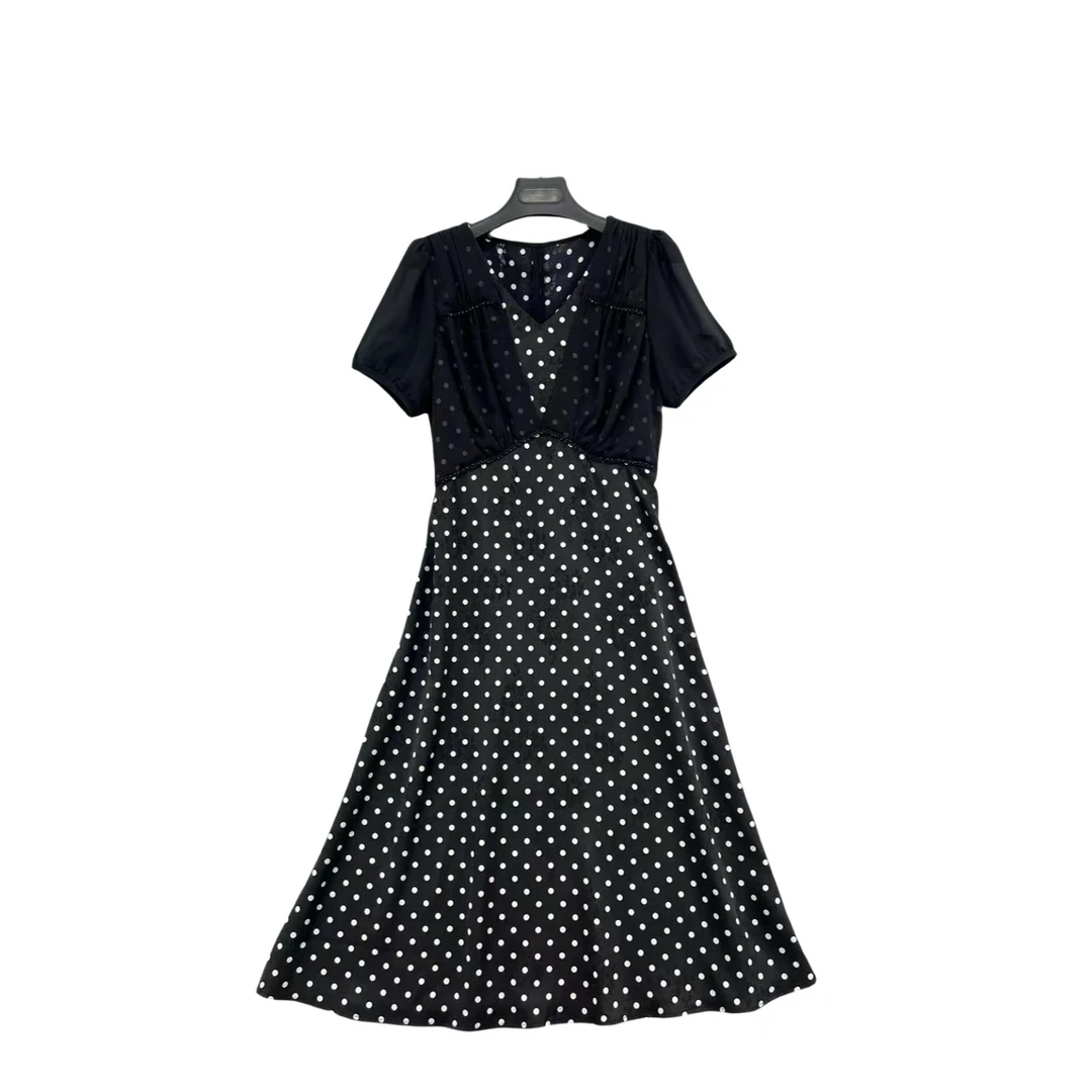 6650  波点  高级感 百搭  时尚  休闲  连衣裙