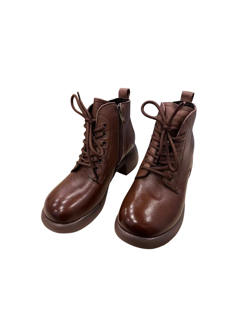 3819  系带  拉链  加绒  时尚  休闲  百搭  靴子