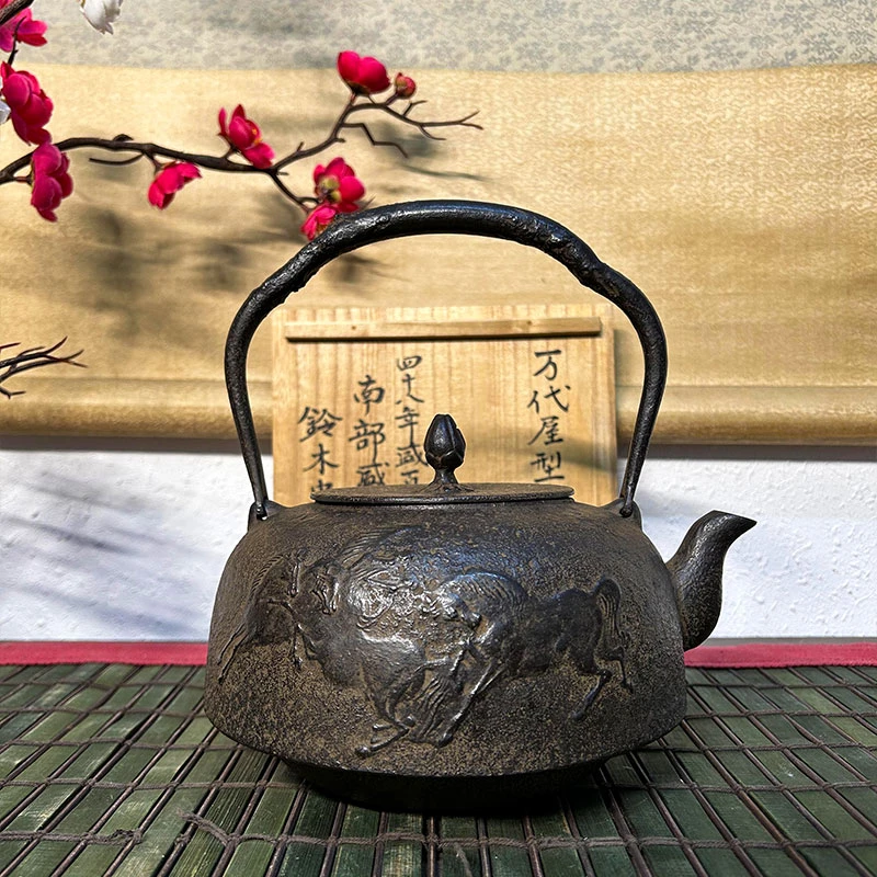 铃木忠兵卫南部盛冈万代屋形马铁壶烧水壶