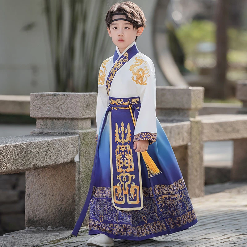 汉服男童2025新款春秋国风绝美新中式古风帅气中秋幼儿园男孩古装