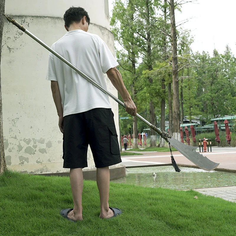 【新青龙偃月刀】龙泉刀剑冷兵器十八班兵器锰钢收藏宝刀宝剑未开刃