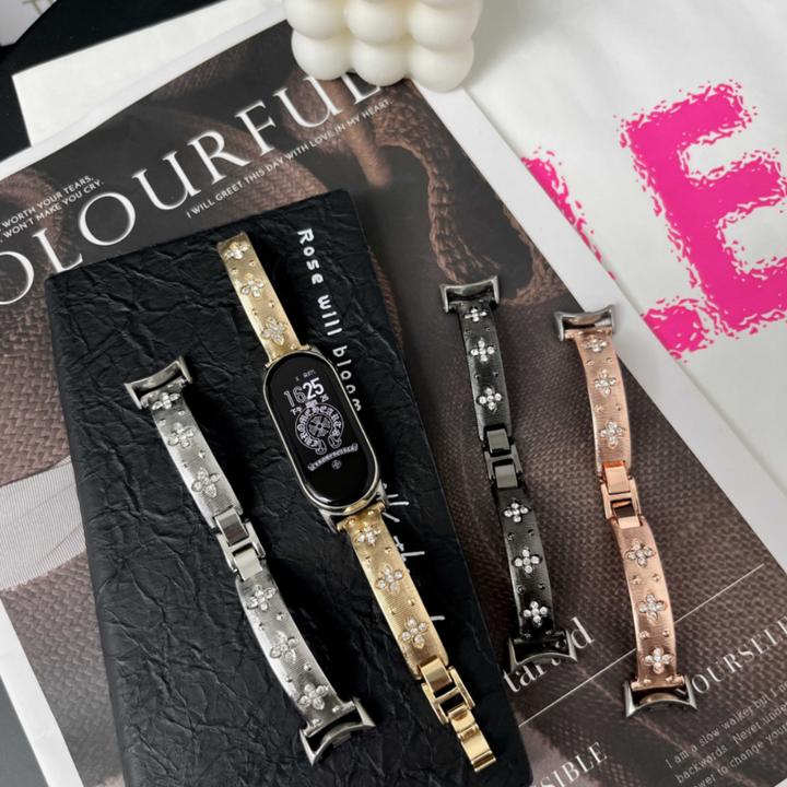 适用于小米手环9/8/NFC精致布契拉提细款手镯金属表带