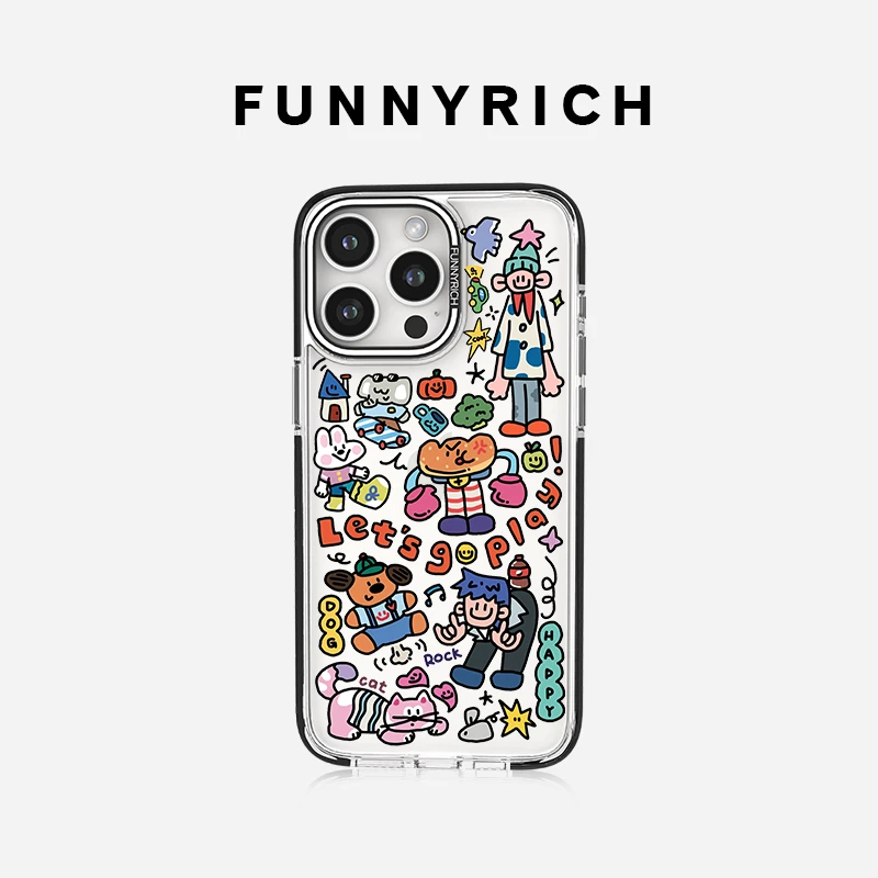 FUNNYRICH涂鸦日记适用iPhone16ProMax手机壳新款苹果15磁吸13女