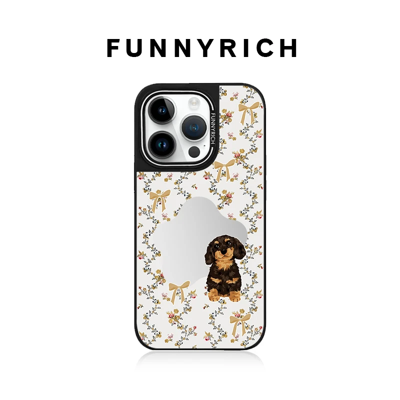 FUNNYRICH蝴蝶结小黄犬适用iPhone16ProMax手机壳苹果15新款14/13
