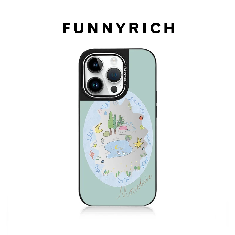 FUNNYRICH住在山里适用iPhone16ProMax镜面手机壳苹果15磁吸壳14