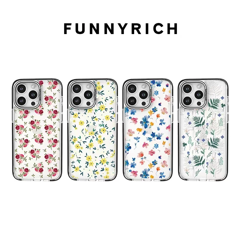 FUNNYRICH花卉系列适用苹果16ProMax手机壳15磁吸新款iPhone14/13