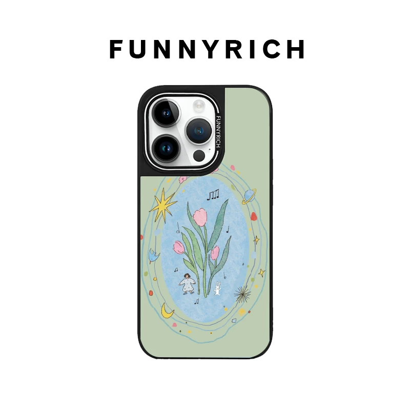 FUNNYRICH旋转的五线谱适用iPhone16ProMax手机壳苹果14磁吸15新