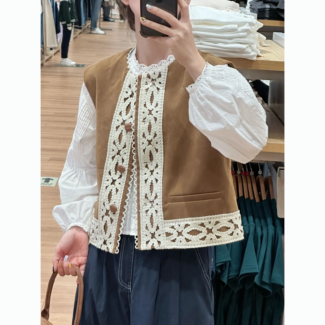 【歡囍】韩系设计感马甲上衣叠搭小马甲