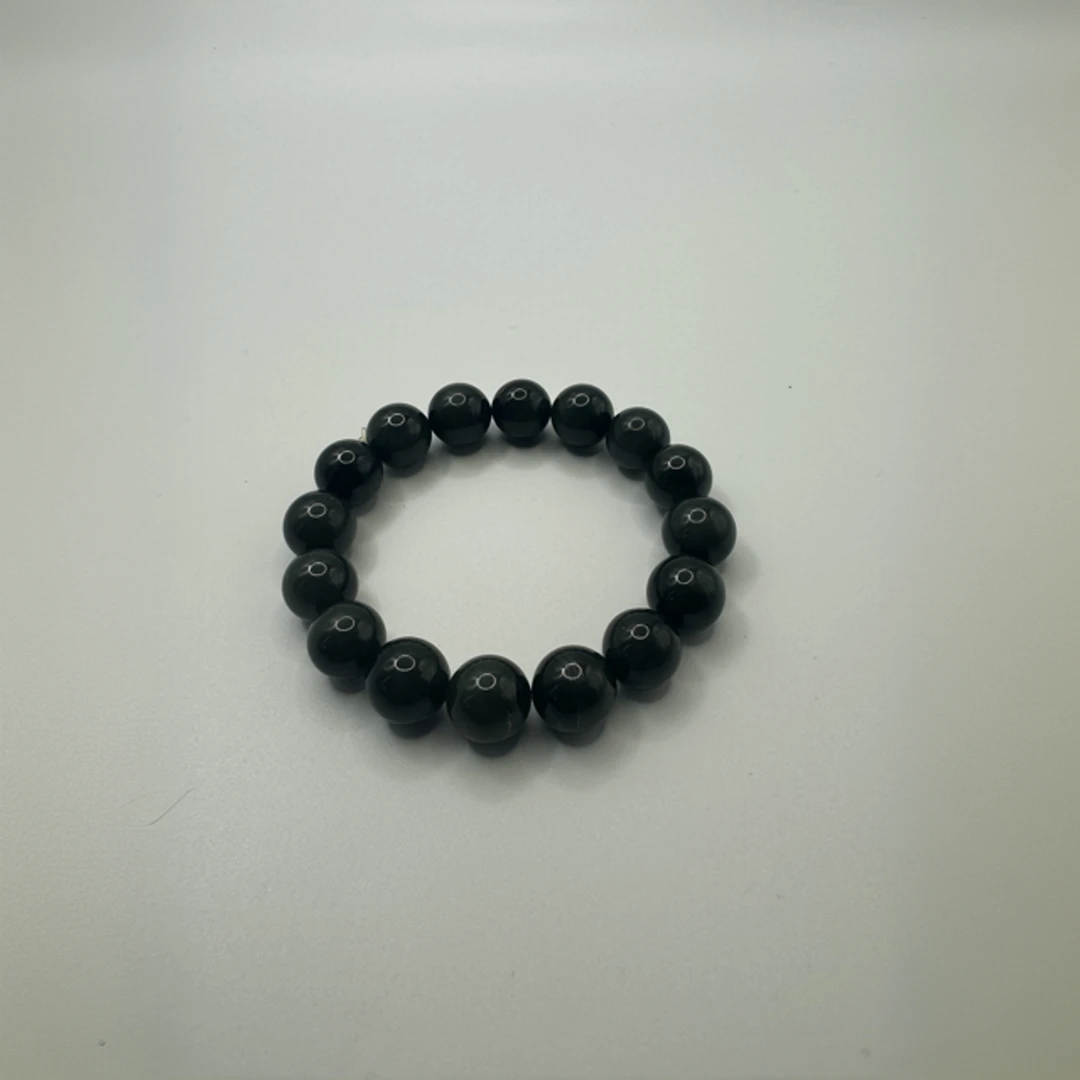 碧玉黑猫圆珠单圈12.5mm