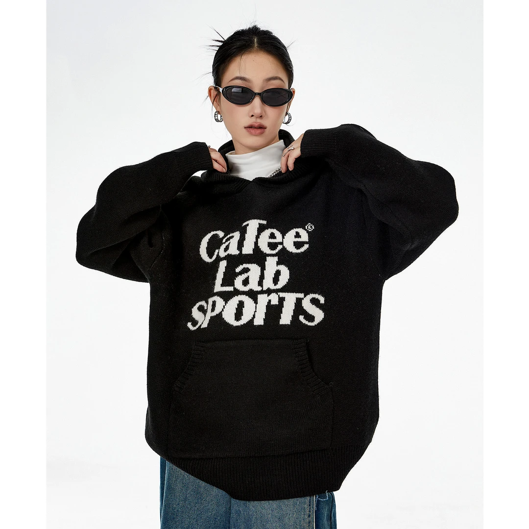 ICHMODE 美式复古连帽毛衣