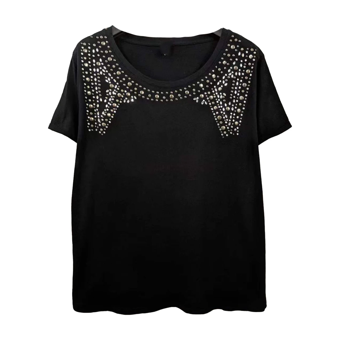 7996#圆领短袖衫2022年时尚百搭