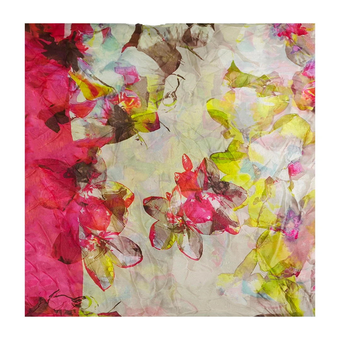 2951#花色真丝丝巾130x130cm