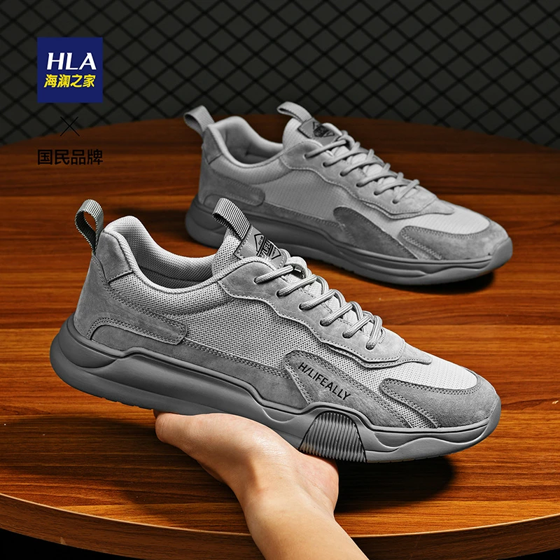 海澜之家男鞋2025新款夏秋透气薄款镂空网面运动鞋男百搭休闲潮鞋
