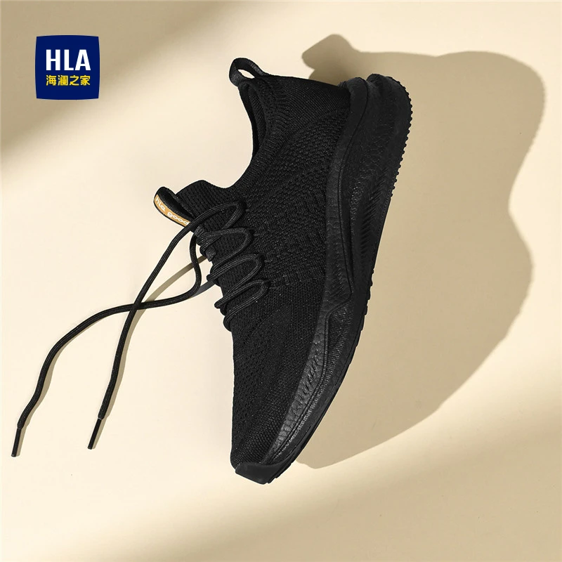 海澜之家网鞋男新款冬季薄款飞织防臭透气旅游休闲爸爸网面运动鞋