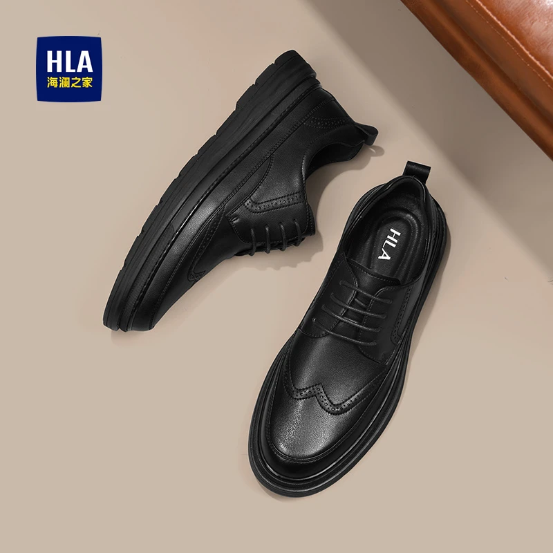 海澜之家皮鞋男2025冬季新款加绒保暖商务正装休闲男士结婚新郎鞋