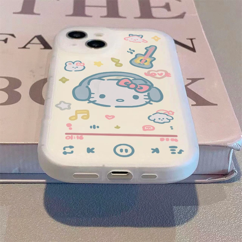卡通菲林壳高端苹果手机壳软硅胶全包防摔耳机kt猫15iPhone14Pr新