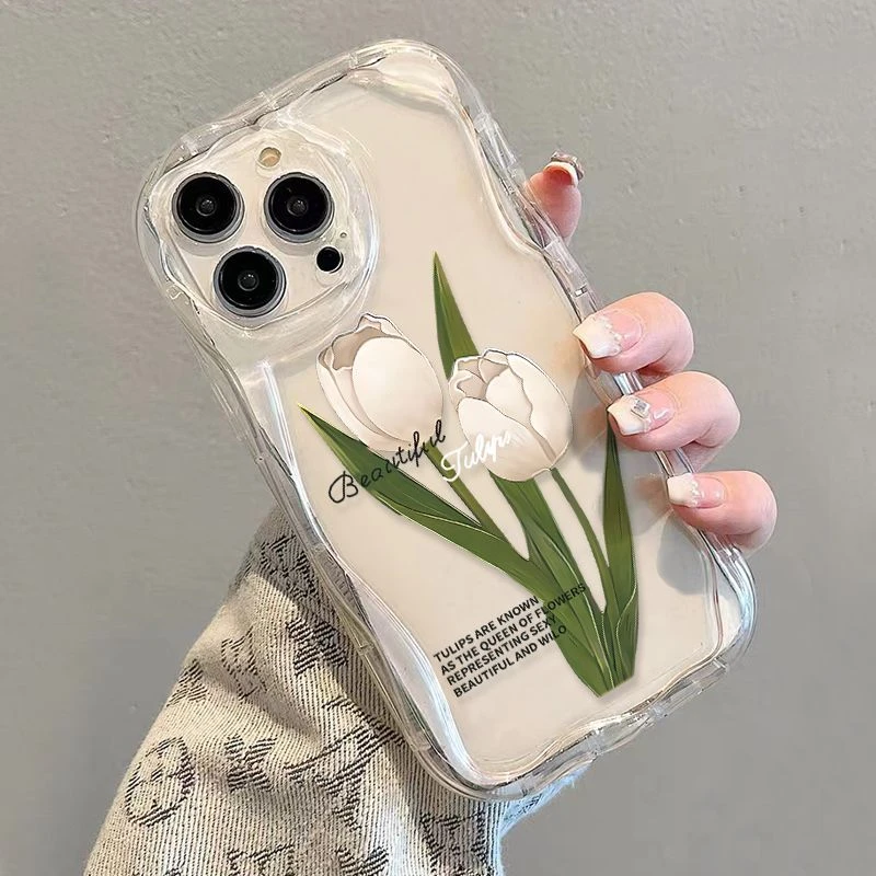 简约菲林壳高端苹果手机壳软硅胶全包防摔郁金香14iPhone13ProMax