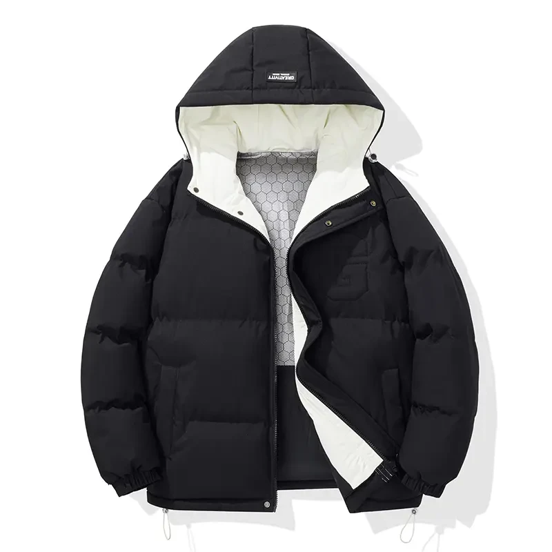 2024冬季新款宽松保暖时尚连帽气质棉服外套情侣款