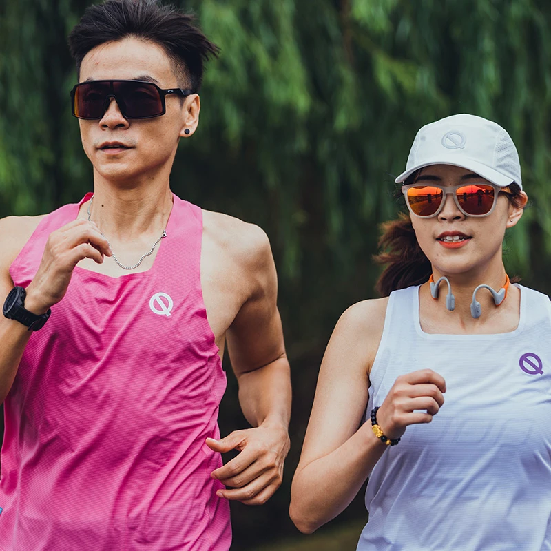 轻功呼吸方格方领跑步背心男款女款马拉松跑步服训练赛道背心