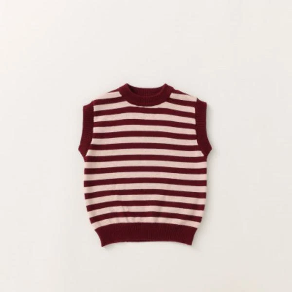 【YM】春款韩版儿童条纹百搭文艺洋气毛衣马甲F1209-F1207
