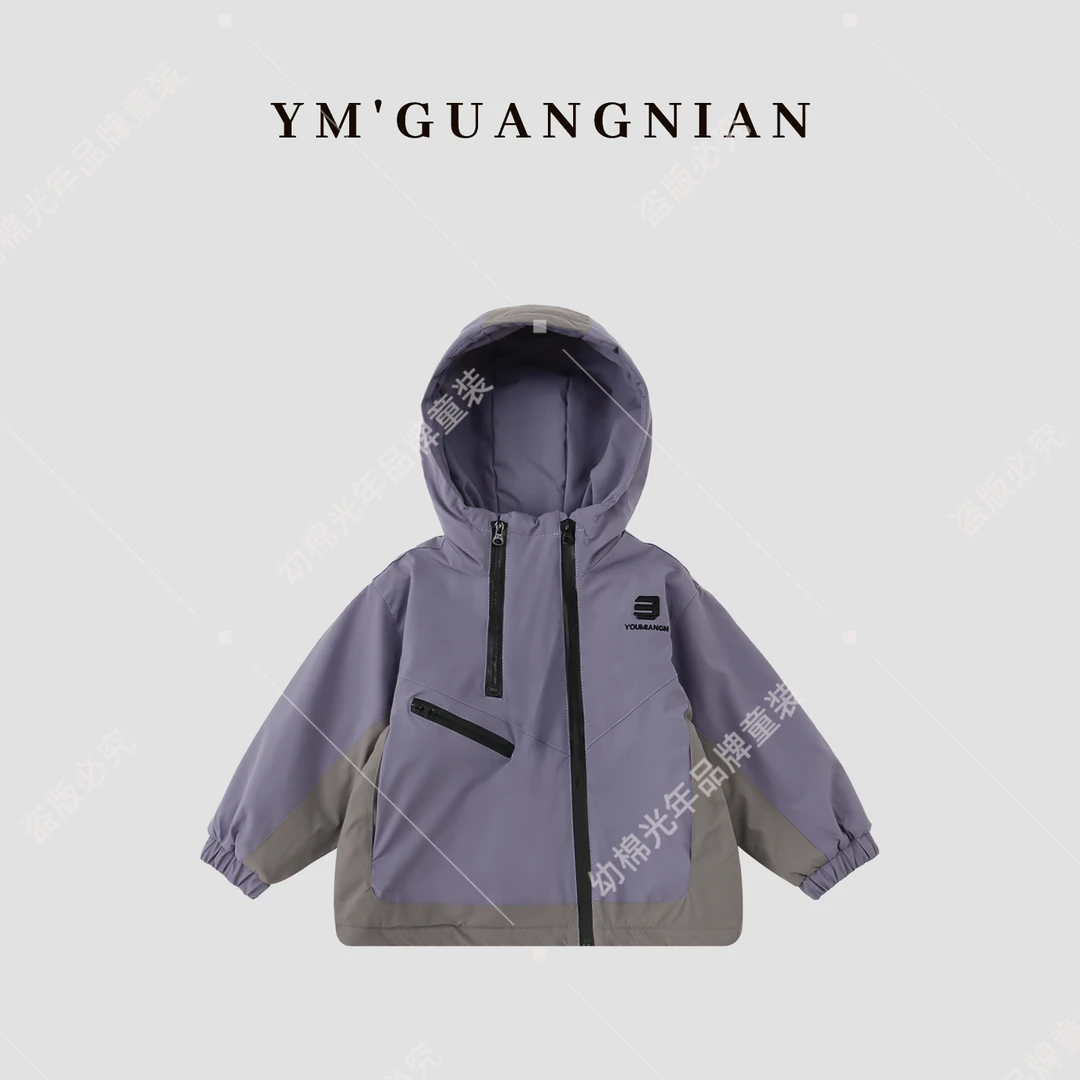 【幼棉光年】冬款男童户外加绒拼色拼接时尚休闲运动外套322699