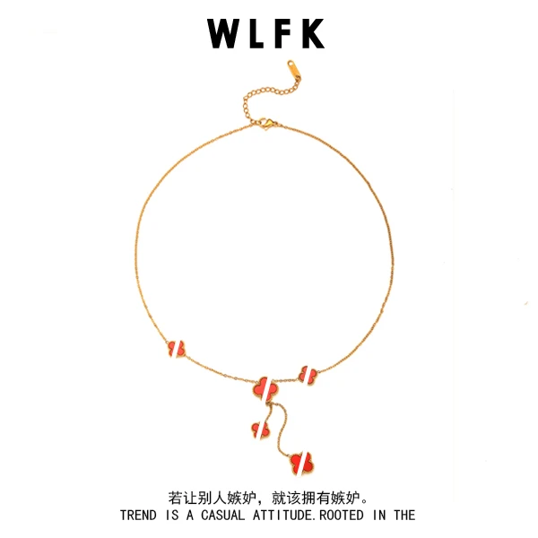 钛钢项链 钛钢项链高级感流苏四叶花项链女锁骨链百搭00470