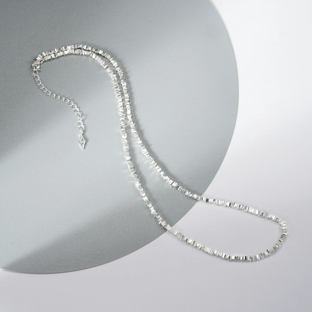 925银银制品 【奢小姐珠宝】手工碎银子项链-WH010