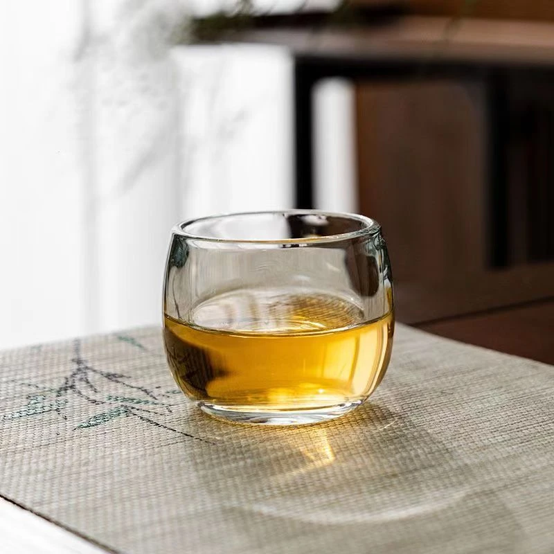 一朵棠压手主人杯茶杯玻璃杯手工无铅家用主人加厚养生茶道透明