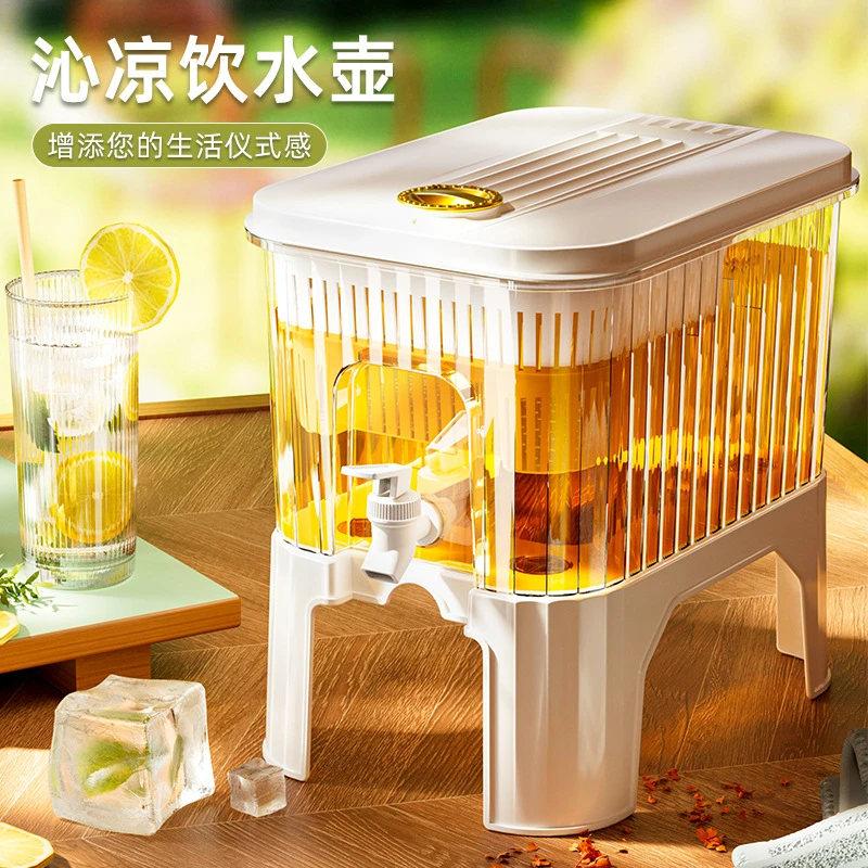 冰箱冷水壶带龙头大容量水果茶饮料桶密封耐高温家用凉水壶茶水壶