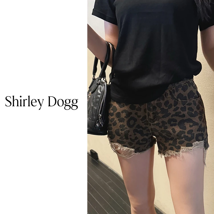 【no退no换】24K260汤元家sd 豹纹短裤