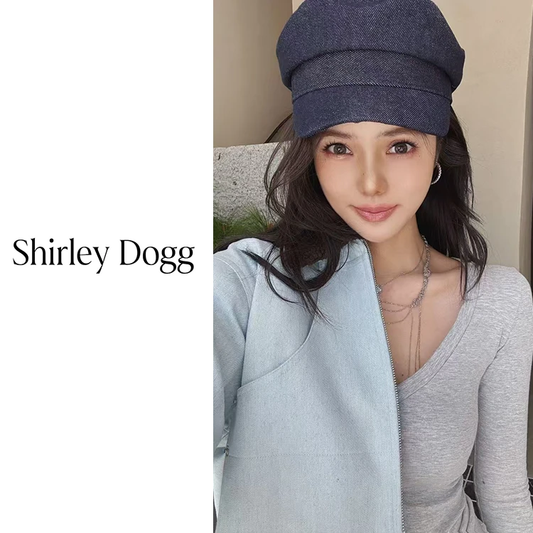 汤元家sd 英伦复古深色报童帽子