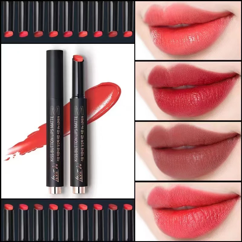 雾面滋润丝绒按压口红不晕染唇颊两用腮红口红唇釉不易掉色唇彩