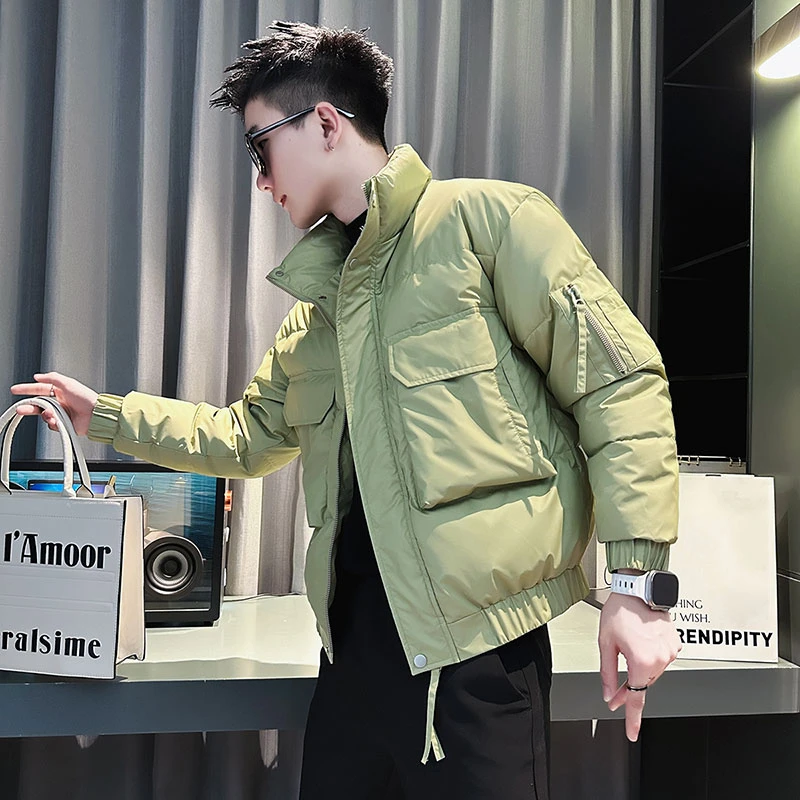 大口袋工装棉衣男加厚外套冬季立领袄子2024新款高级感痞帅男棉服