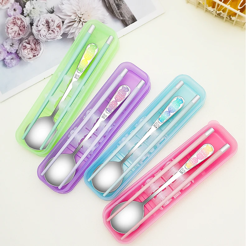 小学初中开学梦幻鱼鱼世界勺筷套装便携餐具套装