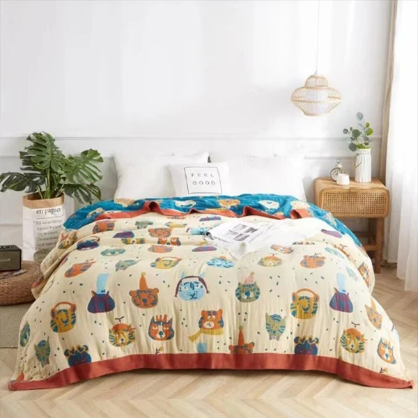 清仓福利 卡通动物床盖 150x200cm咖色