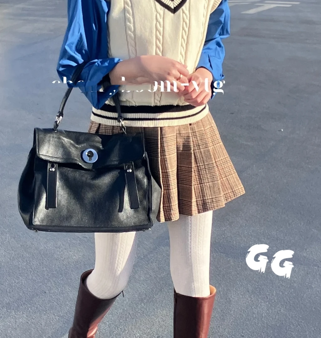 95新 YSL/圣罗兰 Ysl圣罗兰黑色牛皮Muse2手提斜挎包/GG/7622766