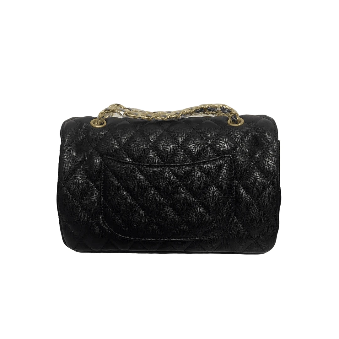 黑色菱格绣线双圈鱼子酱链条小方包 25*7*16 8304双圈鱼子酱