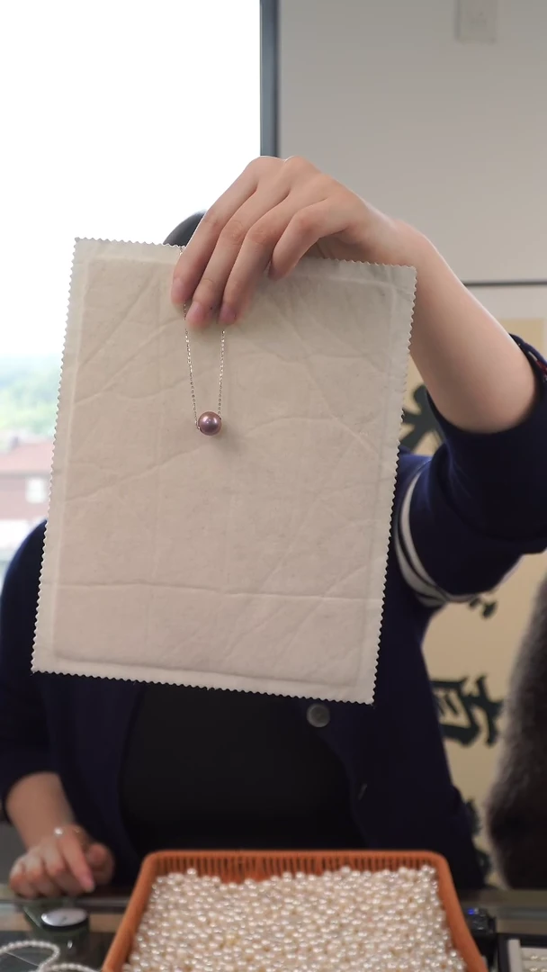 【闪购商品】淡水珍珠吊坠(赠链)银S925镶嵌12-13mm紫龙珠项链