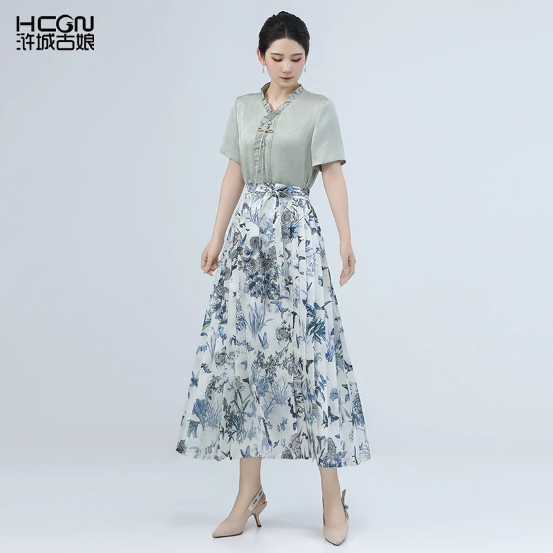 国风春游盘扣女装上衣短袖炊烟袅袅衬衫女款外穿衬衣夏-BCL181117