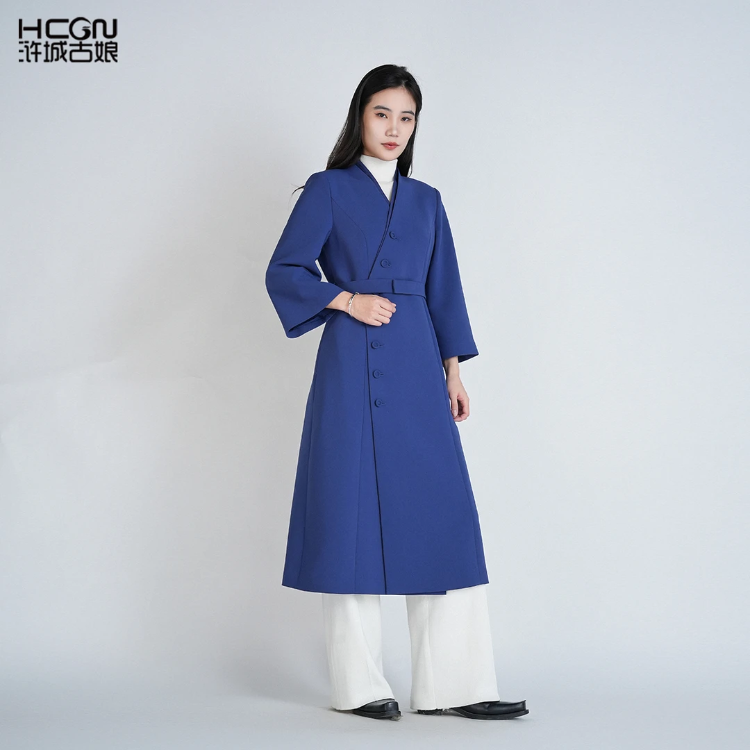 浒城古娘中国风高级气质显瘦女通勤百搭清瑶战袍连衣裙HASS020001