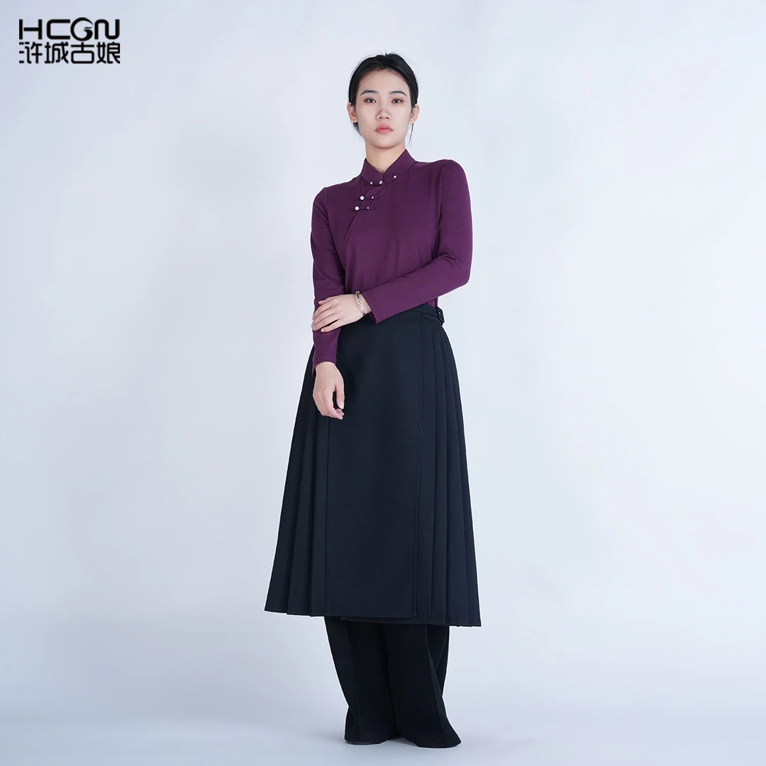 浒城古娘中式棉立领长袖舒适盘扣通勤显瘦乐风中式上衣CCL181171