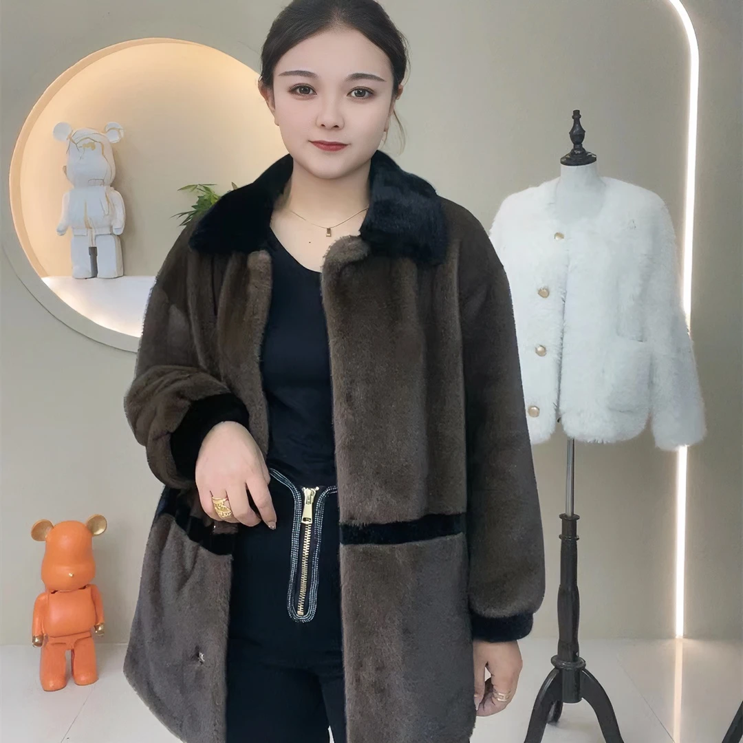 秋冬上新   设计师款时尚减龄显瘦女士外套D2501中长款