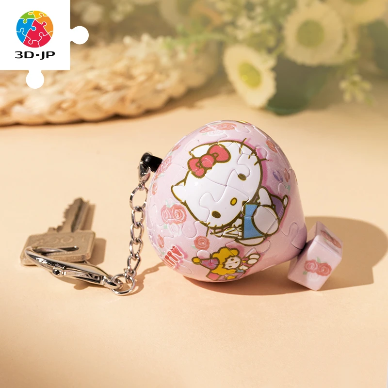 【三丽鸥】3D-JP28片钥匙扣拼图HelloKitty凯蒂猫粉色时光AB1023