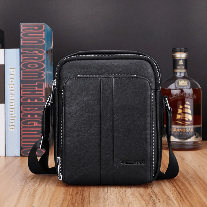 英皇保罗正品2024新款头层牛皮真皮青年男式精品小包斜挎包男款包